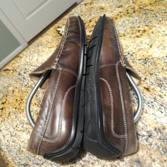 ECCO Classic Men's Brown Leather Moc Toe Slip On Casual Loafers Shoes Sz 11.5 US - Picture 6 of 13